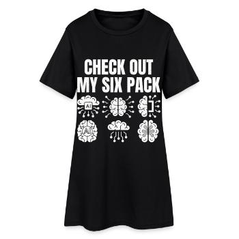 Check out my six pack - Frauen T-Shirt-Kleid - Schwarz - Vorne