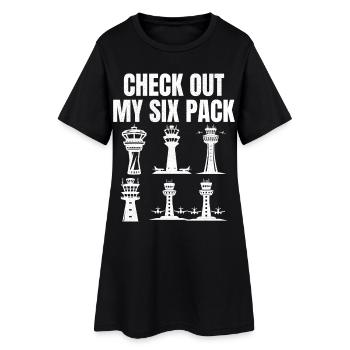 Check out my six pack - Frauen T-Shirt-Kleid - Schwarz - Vorne