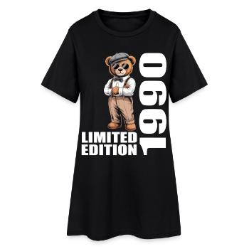 1990 Édition Limitée Ours Anniversaire 1990 - Robe T-shirt Femme - noir - Devant