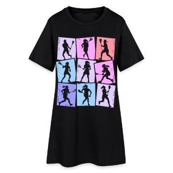 Joueur de crosse Coloré Enfants Filles Crosse - Robe T-shirt Femme - noir - Devant
