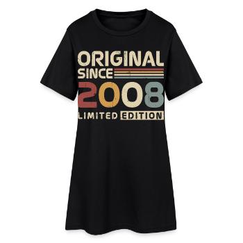 Original 2008 Vintage Vintage Birthday Retro - Women’s T-Shirt Dress - black - Front