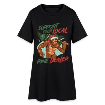 Christmas Tree Grower Support You Local Pine - Women’s T-Shirt Dress - black - Front