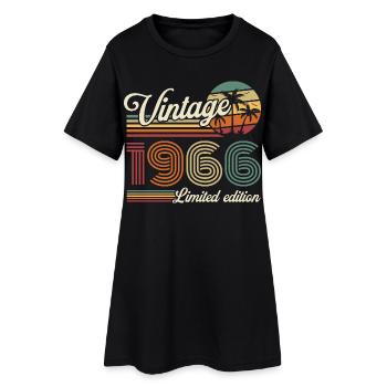 Original 1966 Vintage Vintage Anniversaire Rétro - Robe T-shirt Femme - noir - Devant