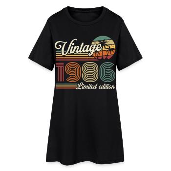 Original 1986 Jahrgang Vintage Geburtstag Retro - Frauen T-Shirt-Kleid - Schwarz - Vorne