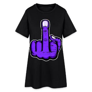 Doigt du milieu doigt puant design violet utilisé - Robe T-shirt Femme - noir - Devant