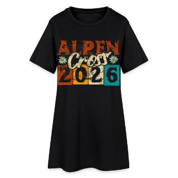 Alpen Überquerung 2026 - Alpencross - Wandern - Frauen T-Shirt-Kleid - Schwarz - Vorne