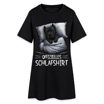 Offizielles Schlafshirt Cane Corso Hund - Frauen T-Shirt-Kleid - Schwarz - Vorne