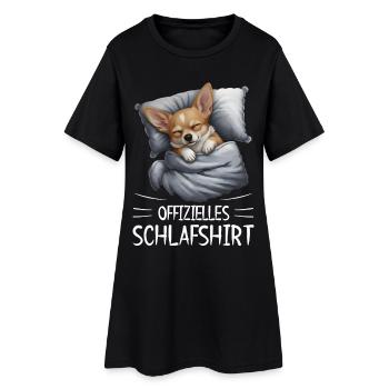 Chemise de nuit officielle Chihuahua Dog - Robe T-shirt Femme - noir - Devant