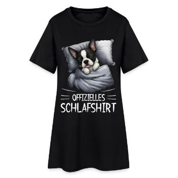 Chemise de nuit officielle Boston Terrier Chien - Robe T-shirt Femme - noir - Devant
