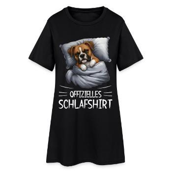 Chemise de nuit officielle Boxer Dog - Robe T-shirt Femme - noir - Devant