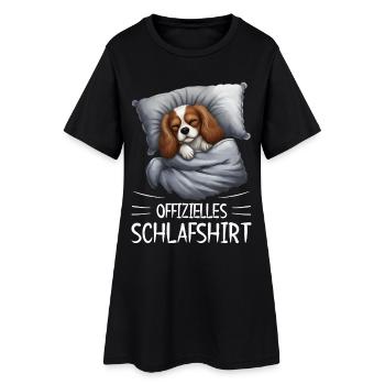 Cavalier King Charles Spaniel Chemise de nuit pour chien - Robe T-shirt Femme - noir - Devant