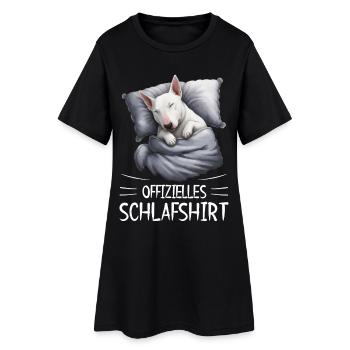 Chemise de nuit officielle Bull Terrier Dog - Robe T-shirt Femme - noir - Devant