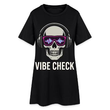 Crâne Neon Vibe Check – Skull Edition - Women’s T-Shirt Dress - black - Front