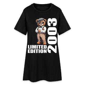 2003 Limited Edition Bär Geburtstag 2003 - Frauen T-Shirt-Kleid - Schwarz - Vorne