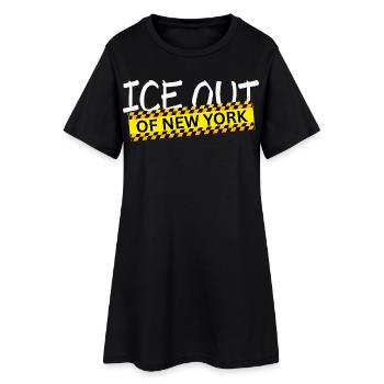  Out de New York - Robe T-shirt Femme - noir - Devant