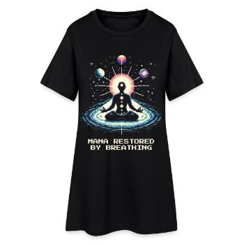 Mana renouvelé : Respirer | Respiration, Méditation - Robe T-shirt Femme - noir - Devant
