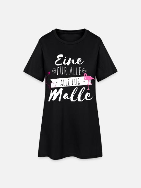 One For All Flamingo Print - Women’s T-Shirt Dress - black