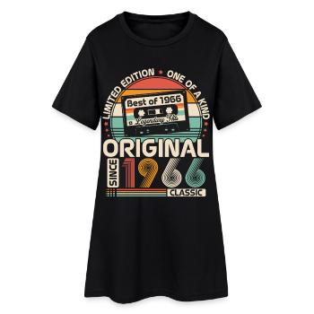 1966 Vintage Jahrgang Geburtstag Retro Geschenk - Frauen T-Shirt-Kleid - Schwarz - Vorne