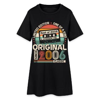 2006 Vintage Jahrgang Geburtstag Retro Geschenk - Frauen T-Shirt-Kleid - Schwarz - Vorne