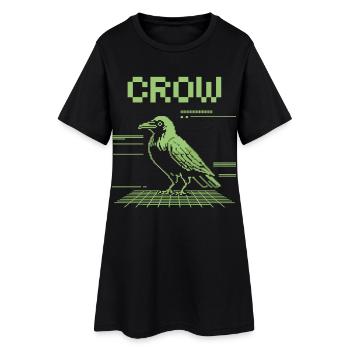 T-shirt rétro Pixel Crow dans le style 8 bits - Robe T-shirt Femme - noir - Devant