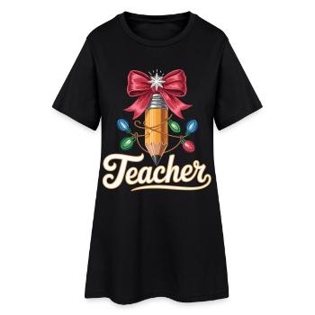Idée de cadeau de Noël pour les enseignants et les éducateurs - Robe T-shirt Femme - noir - Devant