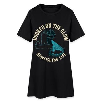 Accro à l’aventure de pêche à l’arc Glow - Robe T-shirt Femme - noir - Devant
