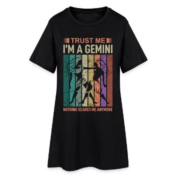 Signe du zodiaque Gémeaux - Robe T-shirt Femme - noir - Devant