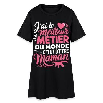 Maman Meilleur Métier du Monde - Robe T-shirt Femme - noir - Devant