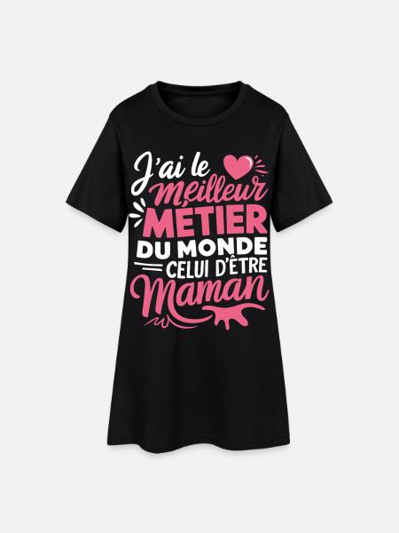 Mama bester Job der Welt - Frauen T-Shirt-Kleid - Schwarz