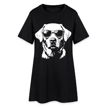 Lunettes de soleil chien Labrador drôle - Robe T-shirt Femme - noir - Devant