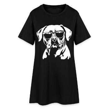 Boxer Hund Sonnenbrille - Frauen T-Shirt-Kleid - Schwarz - Vorne