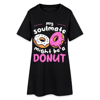 Mon beignet d’âme sœur - Robe T-shirt Femme - noir - Devant