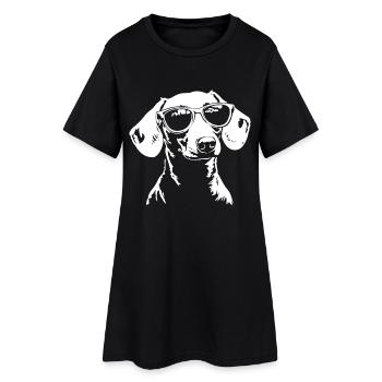 Lunettes de soleil teckel - Robe T-shirt Femme - noir - Devant