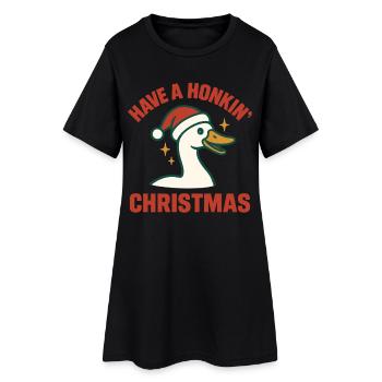 L’oie de Noël klaxonne Noël - Robe T-shirt Femme - noir - Devant