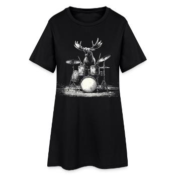 Orignal Tambours Batteur Musique Rock Faune - Robe T-shirt Femme - noir - Devant