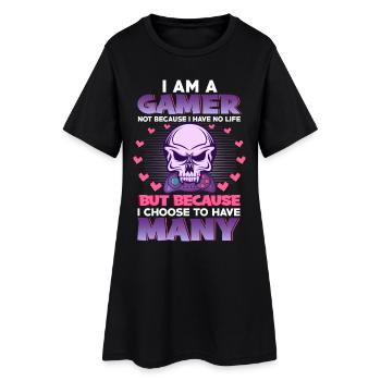 Jeu - Robe T-shirt Femme - noir - Devant