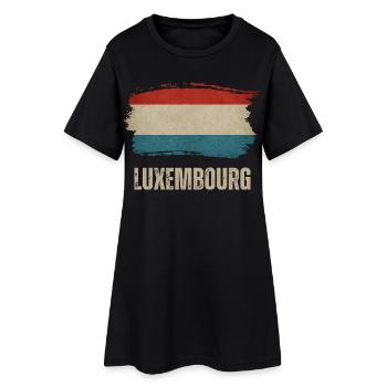 Drapeau du Luxembourg, j’adore le Luxembourg - Robe T-shirt Femme - noir - Devant