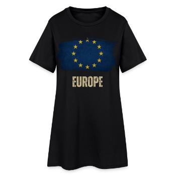 Drapeau grunge de l’Europe, j’aime l’Europe - Robe T-shirt Femme - noir - Devant
