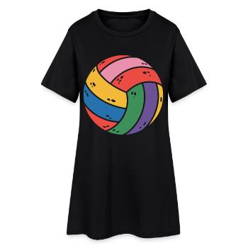 Colorful volleyball for sports lovers - Women’s T-Shirt Dress - black - Front