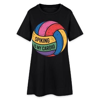 Spiking is my cardio volleyball motivation - Women’s T-Shirt Dress - black - Front