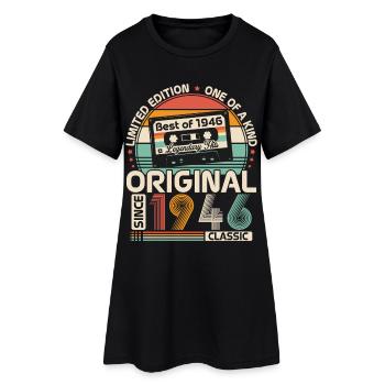 1946 Vintage Vintage Birthday Retro Gift - Women’s T-Shirt Dress - black - Front