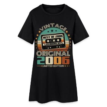 Original 2006 Vintage Vintage Birthday Retro - Women’s T-Shirt Dress - black - Front