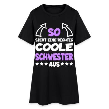 droitecoolsisterspreaddew1 - Robe T-shirt Femme - noir - Devant