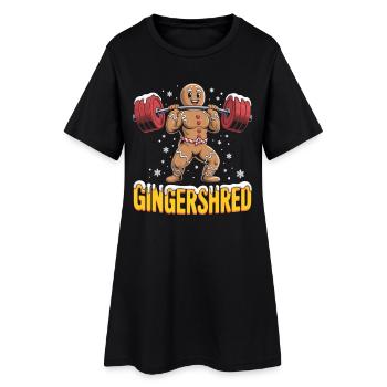 Christmas Gingerbread Pumper Gym Bodybuilding - Frauen T-Shirt-Kleid - Schwarz - Vorne