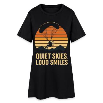 Calm skies, loud smiles Paragliding - Women’s T-Shirt Dress - black - Front