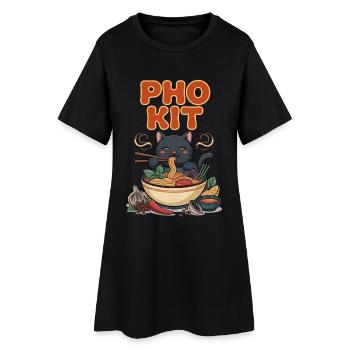 Pho Kit Bol de nouilles Foodie Asiatique - Robe T-shirt Femme - noir - Devant