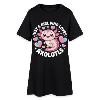 T-shirt mignon Axolotl pour filles - Robe T-shirt Femme - noir - Devant