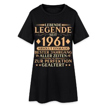 Vintage 1961 Birthday 65 Years Gift - Women’s T-Shirt Dress - black - Front