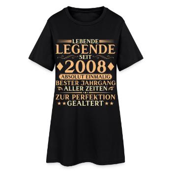 Vintage 2008 Birthday 18 Year Gift - Women’s T-Shirt Dress - black - Front