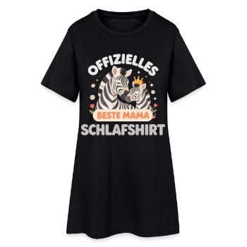 Chemise de nuit officielle Meilleur cadeau de maman zèbre - Robe T-shirt Femme - noir - Devant